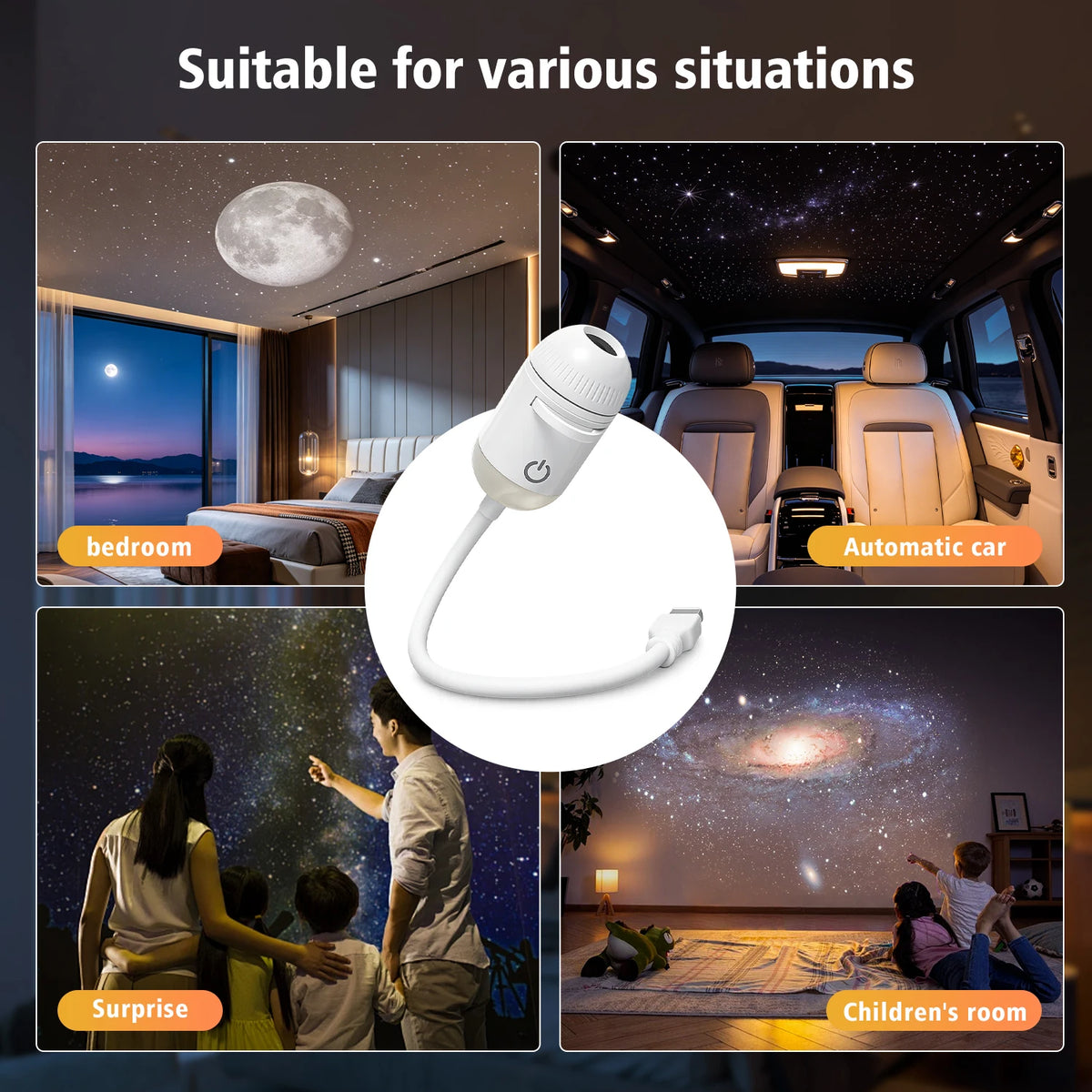 2-in-1 USB Galaxy Ambient Projector