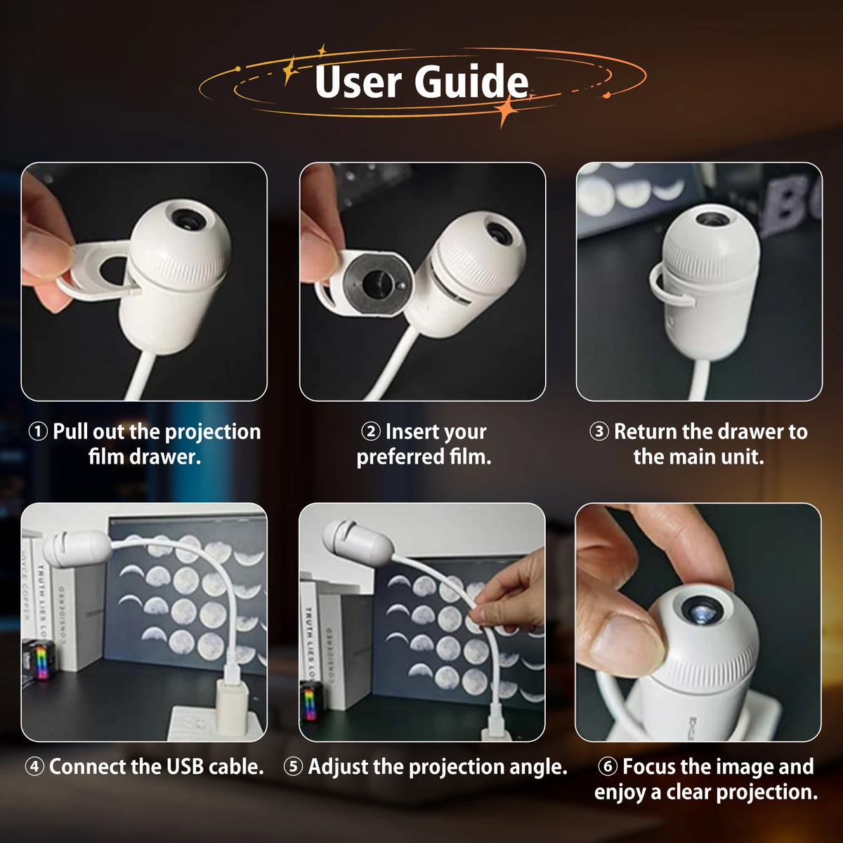 2-in-1 USB Galaxy Ambient Projector